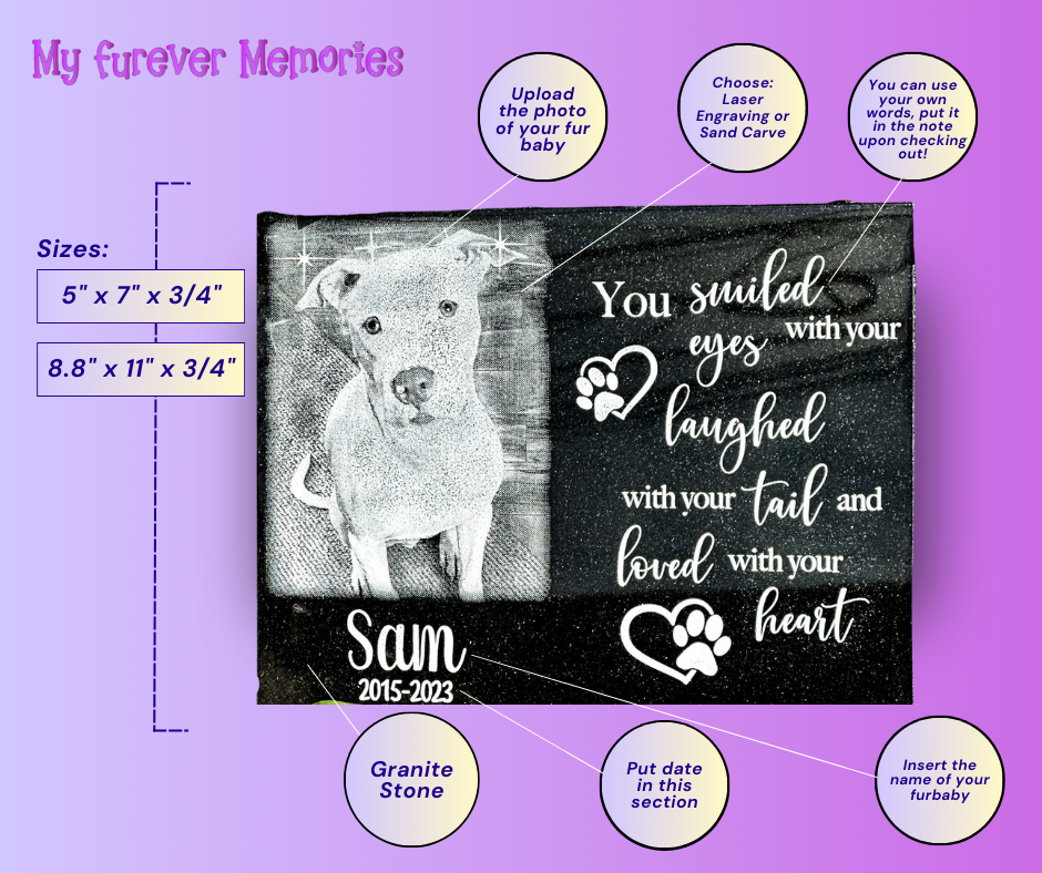 Outdoor Personalized Dog Memorial Plaque You Smiled with your eyes, laughed with your tail and loved with your heart Personalized Outdoor Plaque