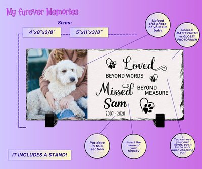 Personalized Dog Memorial Plaque   Loved Beyond Words Missed Beyond Measure  Personalized Picture Keepsake