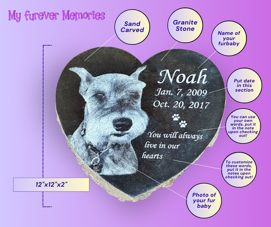 Heart Shape Outdoor Pet Grave marker Personalized Memorial Plaque