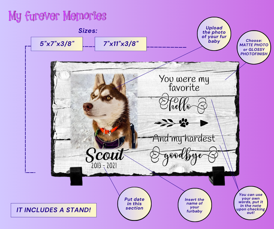 Personalized Dog Memorial Plaque   You Were My Favorite Hello and My Hardest Goodbye  Personalized Picture Keepsake