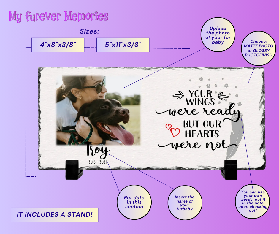 Personalized Dog Memorial   Your wings were but our hearts were not  Personalized Picture Keepsake