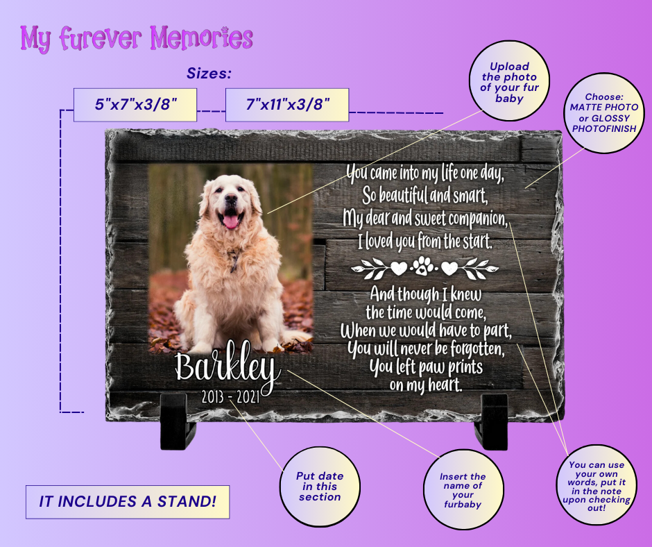 Personalized Dog Memorial   You left paw prints on my heart  Personalized Picture Keepsake