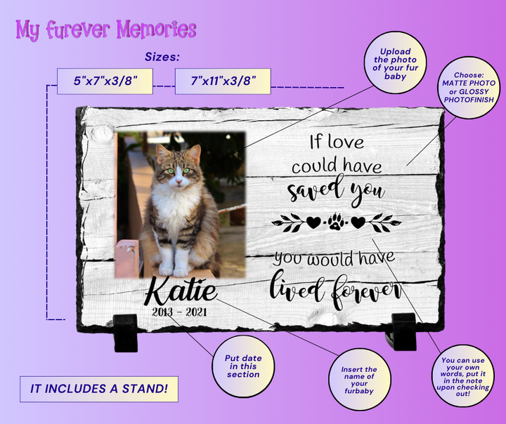 Personalized Cat Memorial Plaque   If love alone could have kept you here  Personalized Picture Keepsake