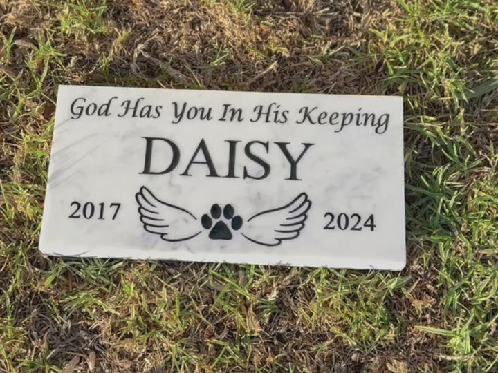 Pet Grave Marker, Dog head stone, Personalized Outdoor Engraved Pet Stone You left paw Prints