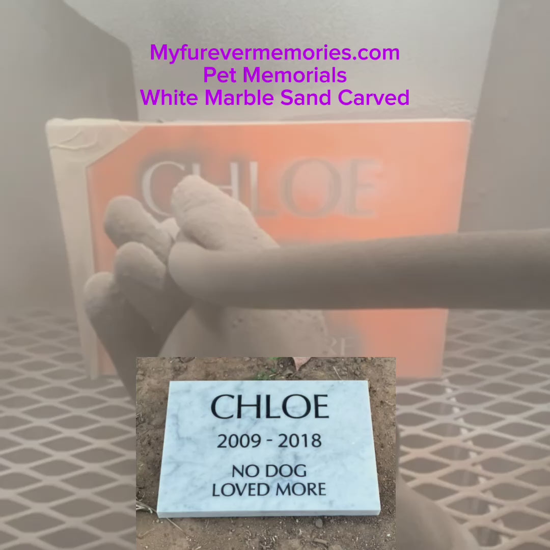 Marble Marker, Pet headstones, Custom Outdoor Engraved In Loving Memory