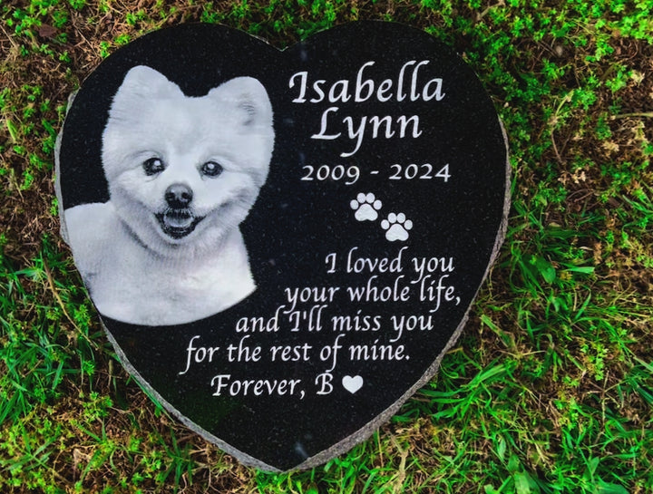 Heart Shape Outdoor Pet Grave marker Personalized Memorial Plaque