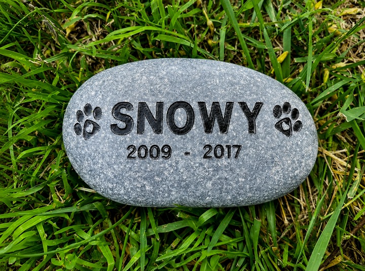 Pet Grave Marker   Custom Engraved Pet Memorial Stone Paw Prints