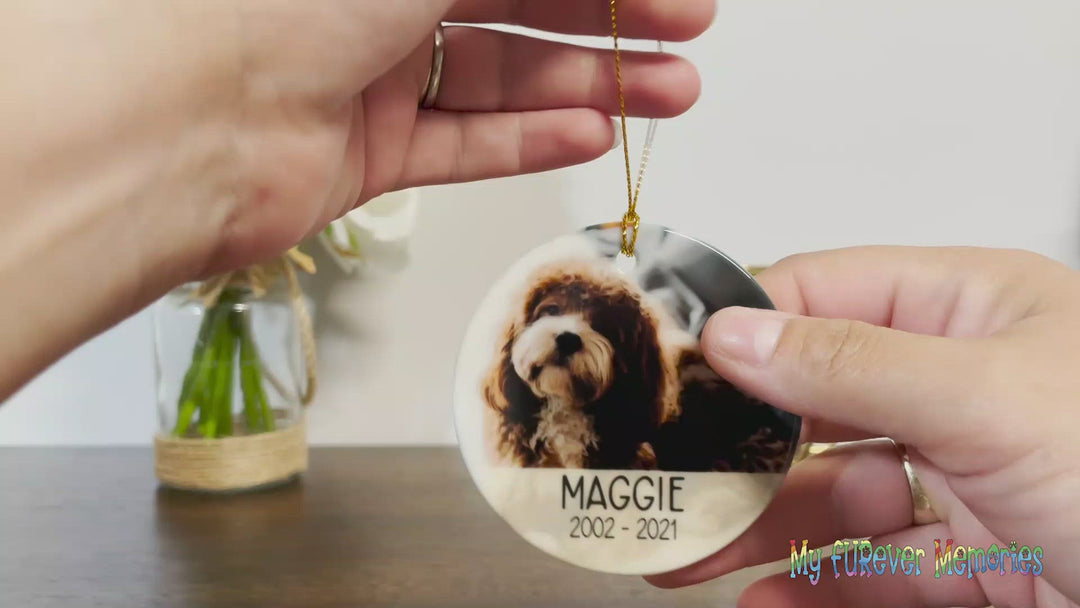 Personalized Dog Memorial  Christmas Ornament Personalized Picture Keepsake