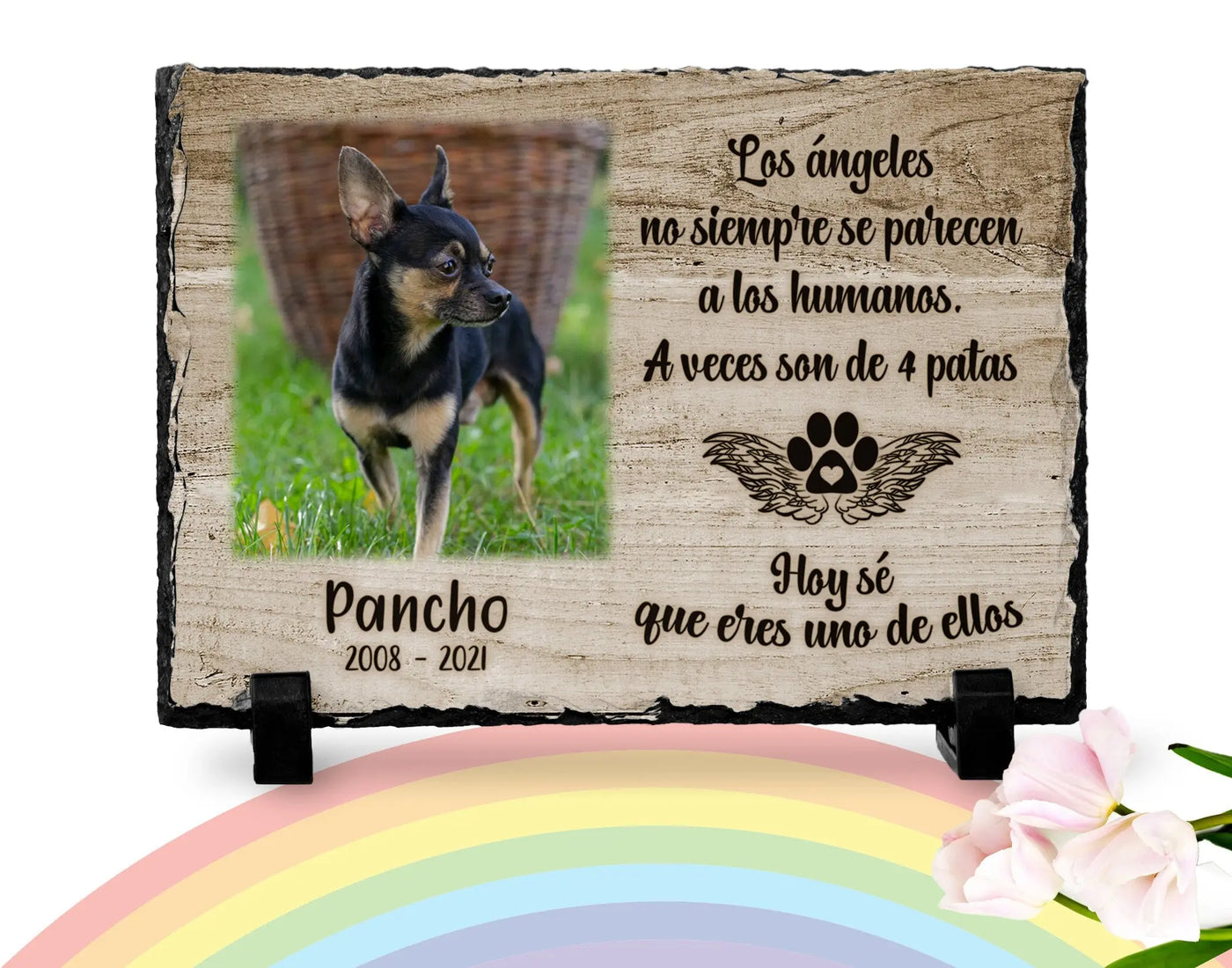 Dog Memorial Plaque Spanish | Angel de 4 patas | Rainbow Bridge | Pet memorial plaque | Pet loss Gift | Poema para perdida de perro español27 My Furever Memories