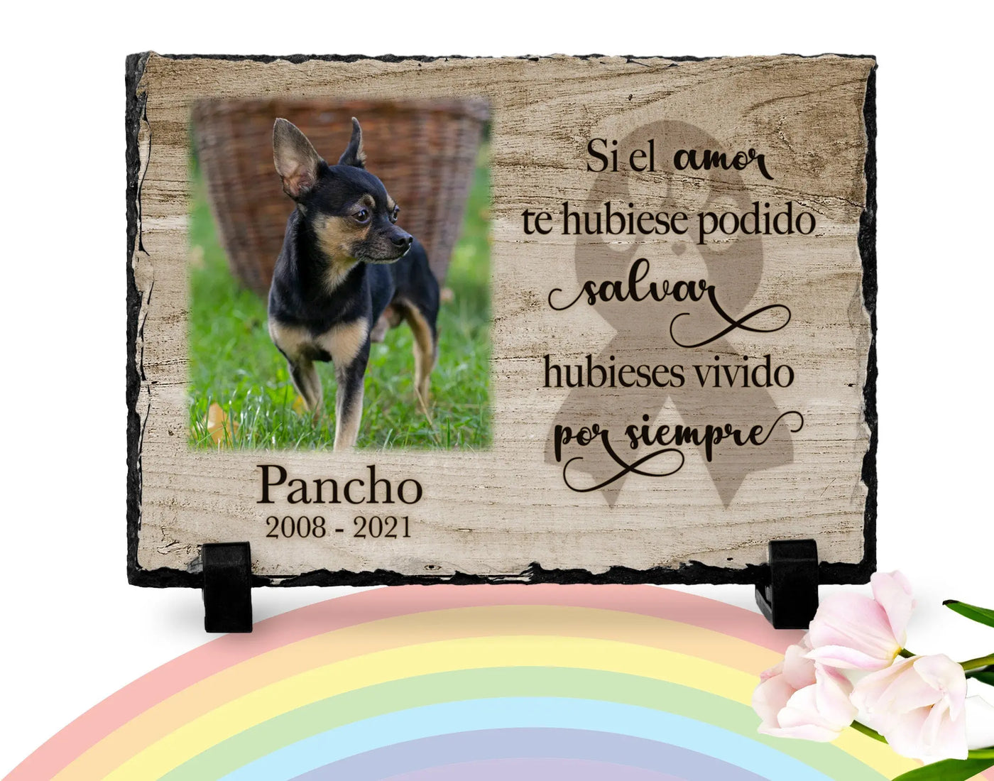 Dog Memorial Plaque Spanish | Cancer pet loss | Pet memorial plaque | Rainbow Bridge poem | Poema para perdida de perro español23 My Furever Memories