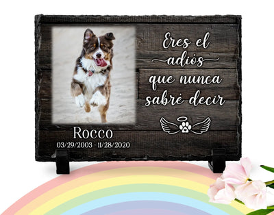 Dog Memorial Plaque Spanish | Eres el adios | Rainbow Bridge | Pet memorial plaque | Pet loss Gift | Poema para perdida de perro español15 My Furever Memories