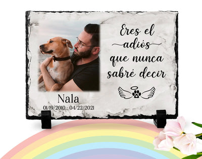 Dog Memorial Plaque Spanish | Eres el adios | Rainbow Bridge | Pet memorial plaque | Pet loss Gift | Poema para perdida de perro español22 My Furever Memories