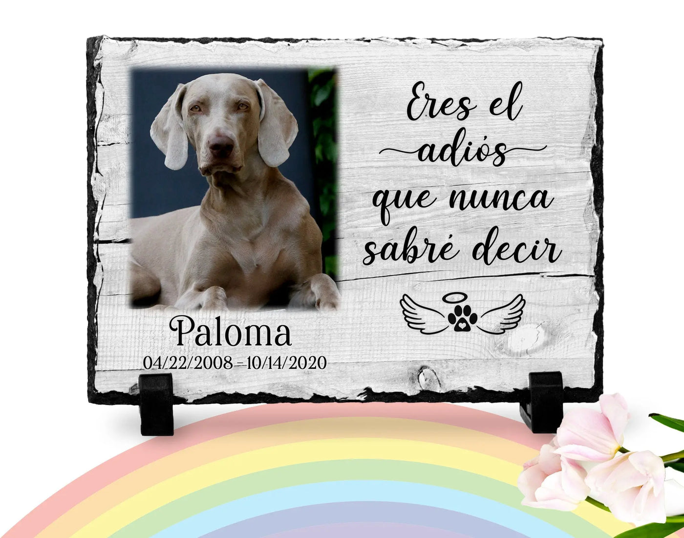 Dog Memorial Plaque Spanish | Eres el adios | Rainbow Bridge | Pet memorial plaque | Pet loss Gift | Poema para perdida de perro español28 My Furever Memories