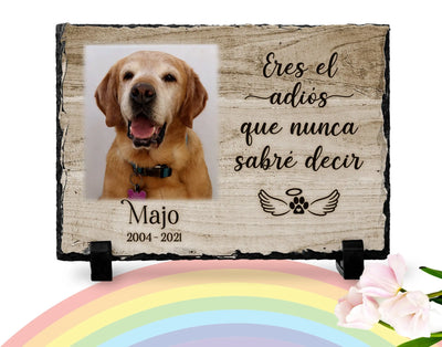 Dog Memorial Plaque Spanish | Eres el adios | Rainbow Bridge | Pet memorial plaque | Pet loss Gift | Poema para perdida de perro español9 My Furever Memories