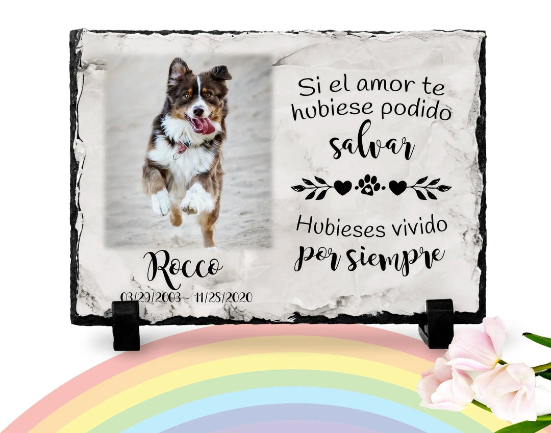 Dog Memorial Plaque Spanish | Pet memorial rock | Rainbow Bridge | Pet memorial plaque | Pet loss Gift | Poema para perdida de perro español1 My Furever Memories