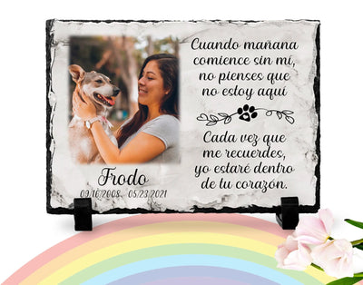 Dog Memorial Plaque Spanish | Pet memorial rock | Rainbow Bridge | Pet memorial plaque | Pet loss Gift | Poema para perdida de perro español2 My Furever Memories