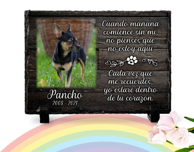 Dog Memorial Plaque Spanish | Pet memorial rock | Rainbow Bridge | Pet memorial plaque | Pet loss Gift | Poema para perdida de perro español29 My Furever Memories