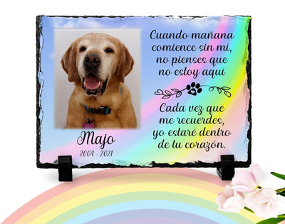 Dog Memorial Plaque Spanish | Pet memorial rock | Rainbow Bridge | Pet memorial plaque | Pet loss Gift | Poema para perdida de perro español5 My Furever Memories