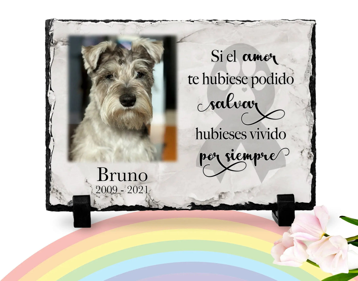 Dog Memorial Plaque Spanish | Rainbow Bridge poem | Pet memorial plaque | Cancer Pet loss Gift | Poema para perdida de perro español26 My Furever Memories
