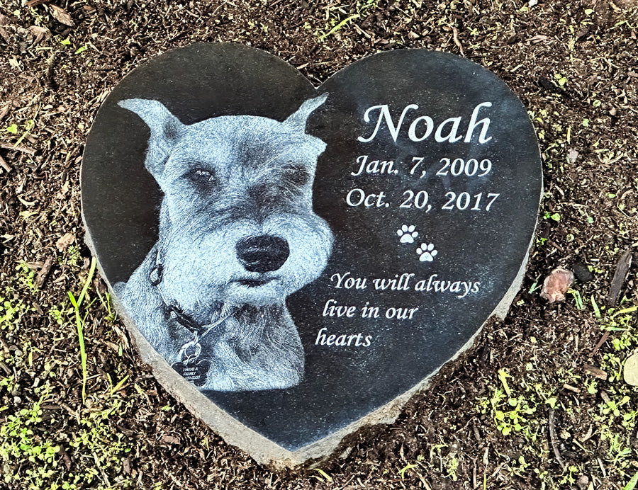 Heart Shape Outdoor Pet Grave marker Personalized Memorial Plaque