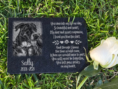 Outdoor Personalized Dog Memorial Plaque You Left Pawprints On My Heart Personalized Outdoor Plaque Granite