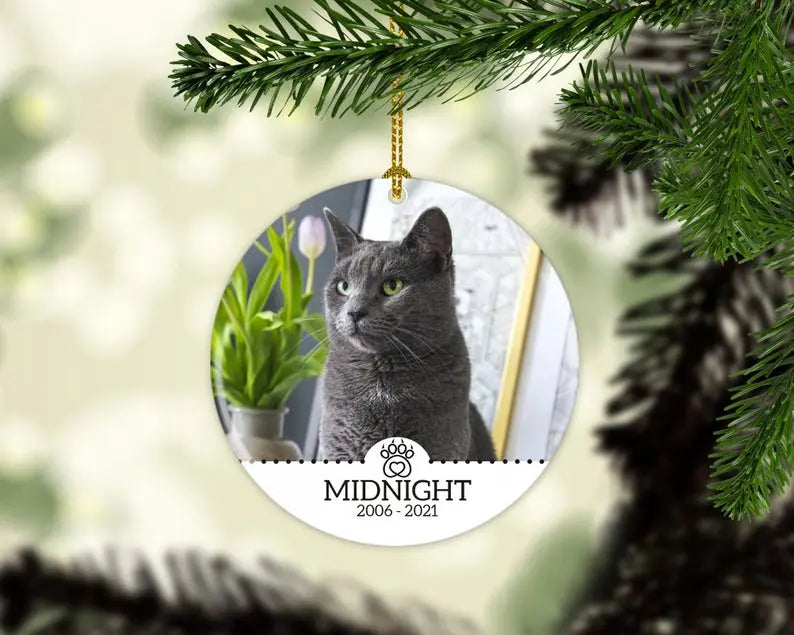 Personalized Cat Memorial Christmas Ornament  Personalized Picture Keepsake Ornaments