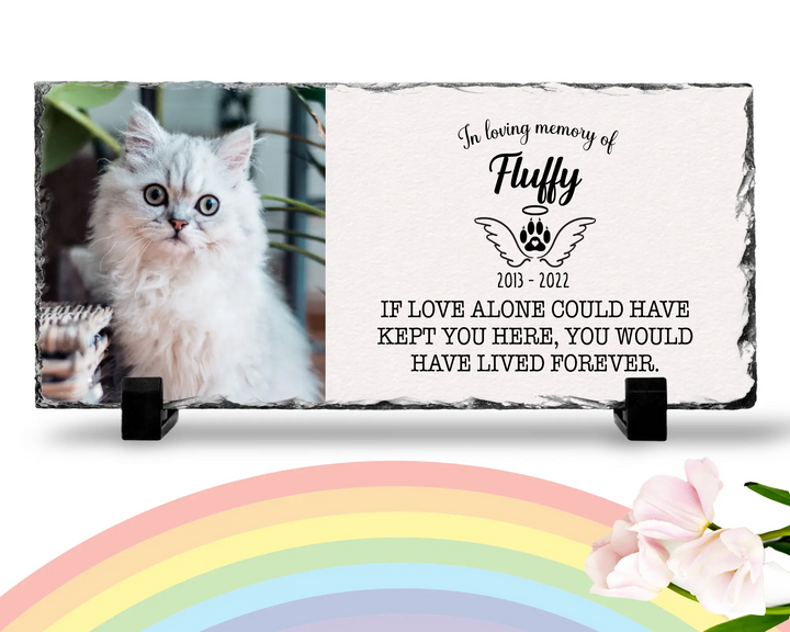 Personalized Cat Memorial Plaque   If love alone could have kept you here  Personalized Picture Keepsake Memorial Slates