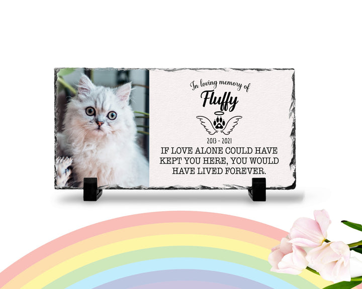 Personalized Cat Memorial Plaque   If love alone could have kept you here  Personalized Picture Keepsake Memorial Slates