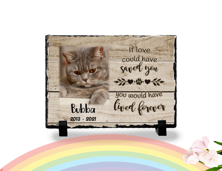 Personalized Cat Memorial Plaque   If love alone could have kept you here  Personalized Picture Keepsake Memorial Slates