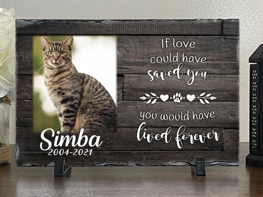 Personalized Cat Memorial Plaque You Were My Favorite Hello and My Hardest Goodbye Personalized Keepsake Memorial Slates