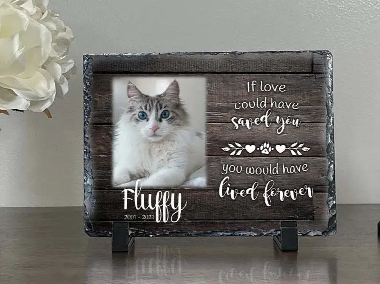 Personalized Cat Memorial Plaque You Were My Favorite Hello and My Hardest Goodbye Personalized Keepsake Memorial Slates