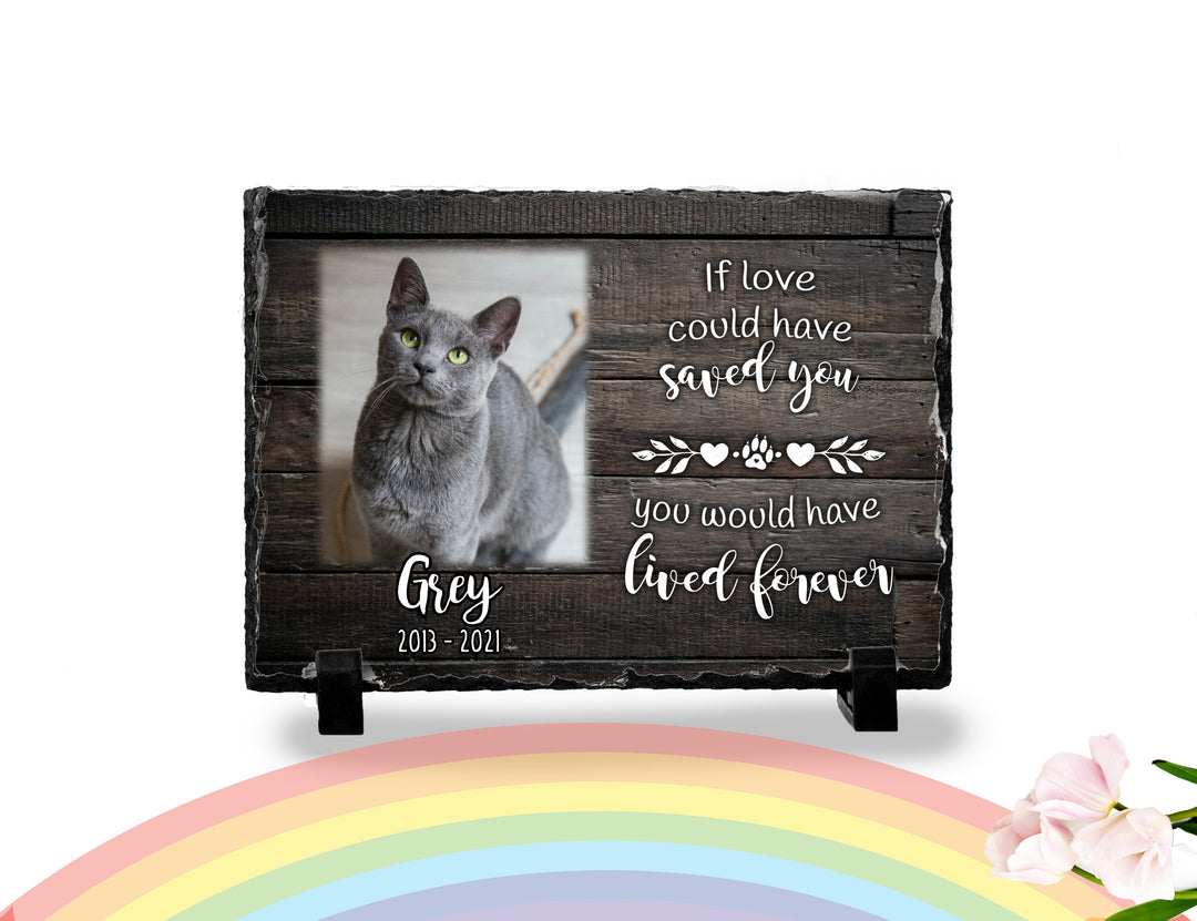 Personalized Cat Memorial Plaque You Were My Favorite Hello and My Hardest Goodbye Personalized Keepsake Memorial Slates
