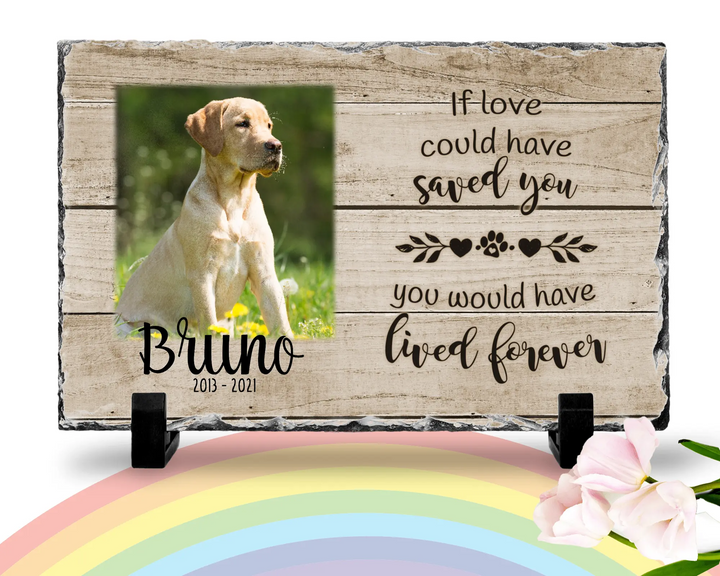 Personalized Dog Memorial   If Love Could Have Saved You  Personalized Picture Keepsake Memorial Slates