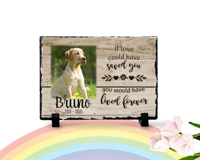 Personalized Dog Memorial   If Love Could Have Saved You  Personalized Picture Keepsake Memorial Slates