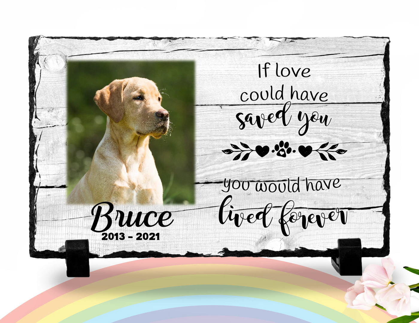 Personalized Dog Memorial   If love alone could have kept you here  Personalized Picture Keepsake Memorial Slates