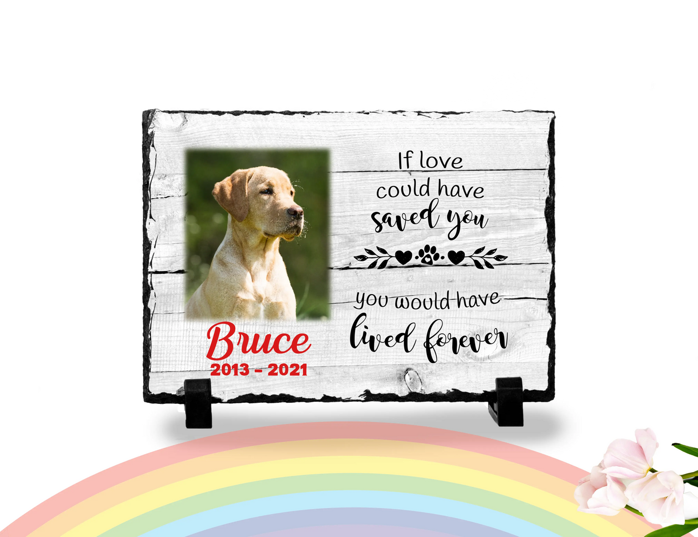 Personalized Dog Memorial   If love alone could have kept you here  Personalized Picture Keepsake Memorial Slates