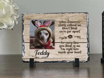 Personalized Dog Memorial   When Tomorrow Starts without me  Personalized Picture Keepsake Memorial Slates
