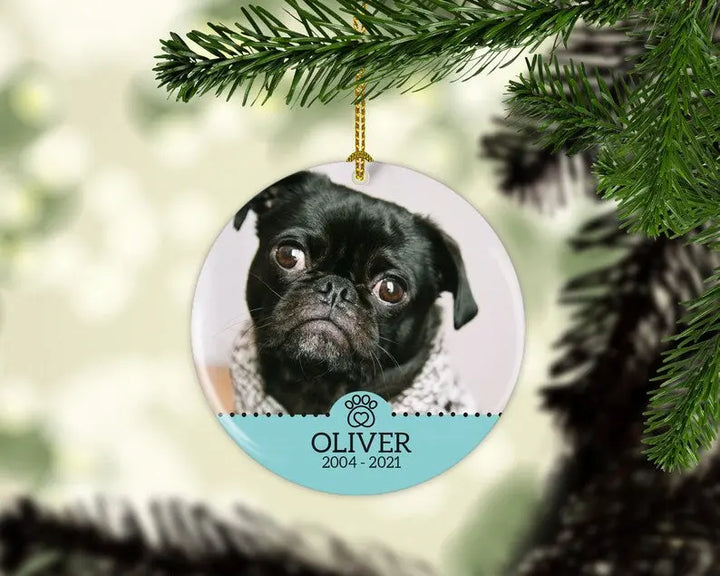 Personalized Dog Memorial  Christmas Ornament Personalized Picture Keepsake Ornaments