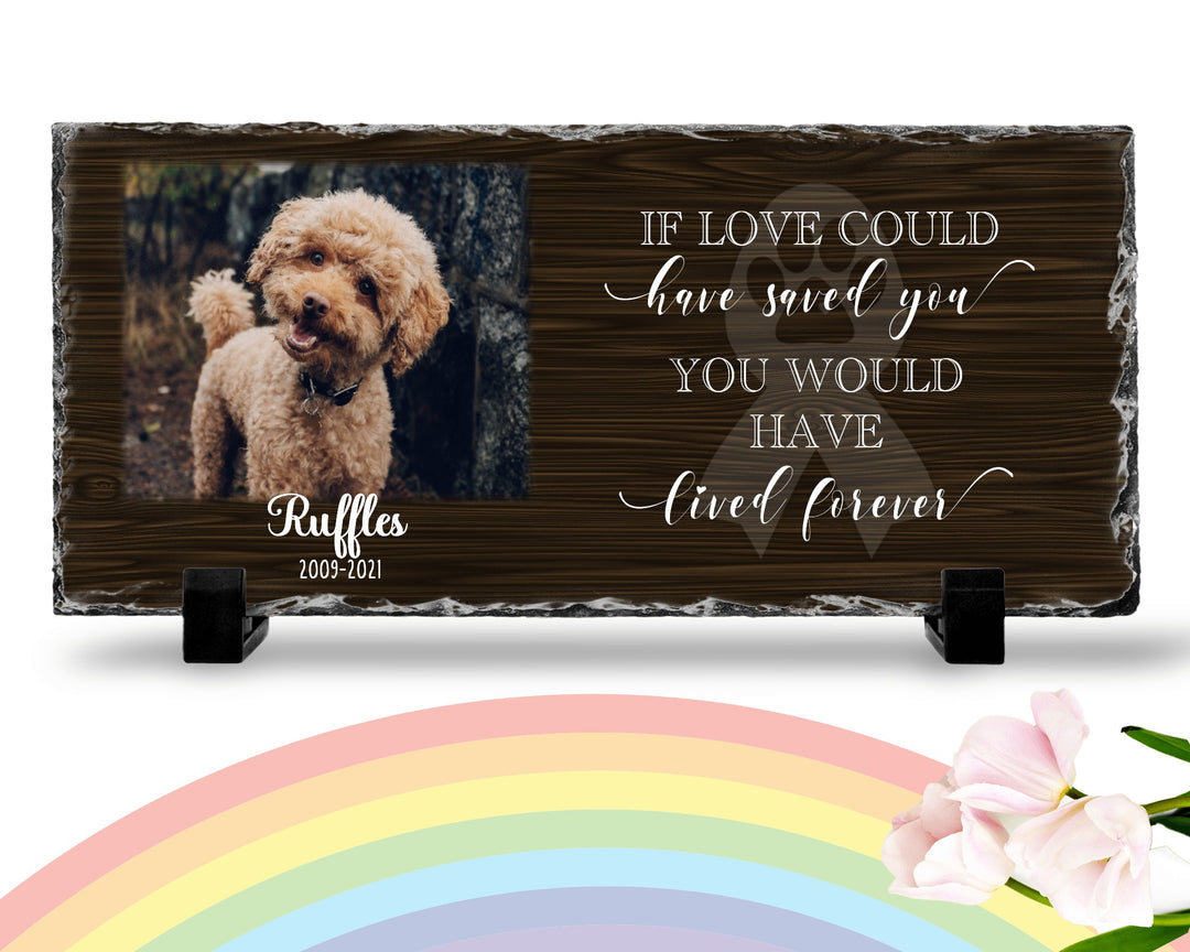 Personalized Dog Memorial Plaque   If love alone could have kept you here  Personalized Picture Keepsake Memorial Slates