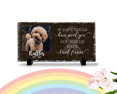 Personalized Dog Memorial Plaque   If love alone could have kept you here  Personalized Picture Keepsake Memorial Slates