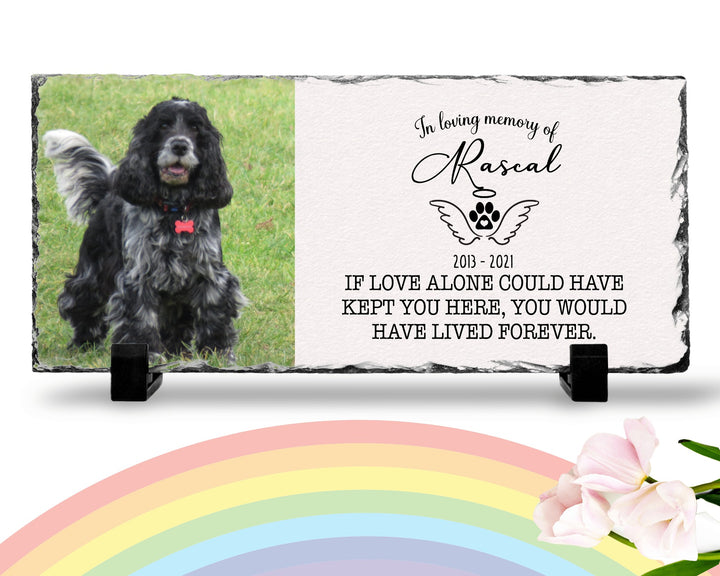 Personalized Dog Memorial Plaque   If love alone could have kept you here  Personalized Picture Keepsake Memorial Slates