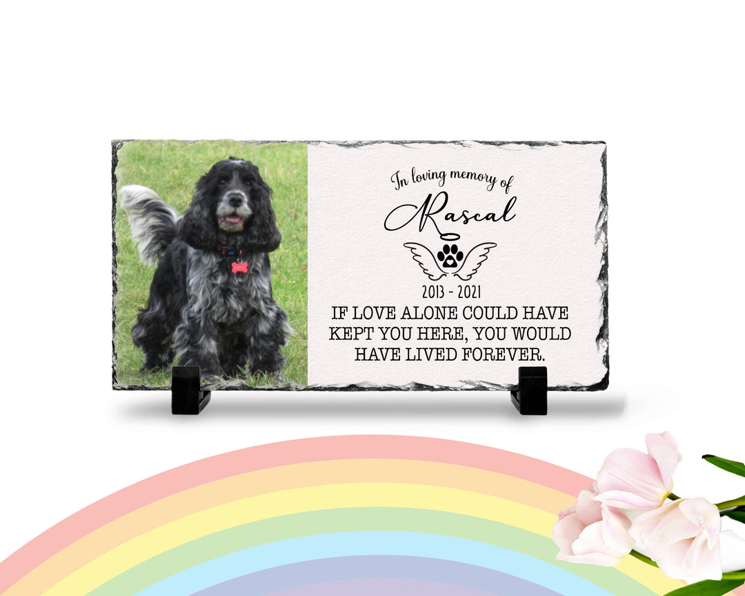 Personalized Dog Memorial Plaque   If love alone could have kept you here  Personalized Picture Keepsake Memorial Slates