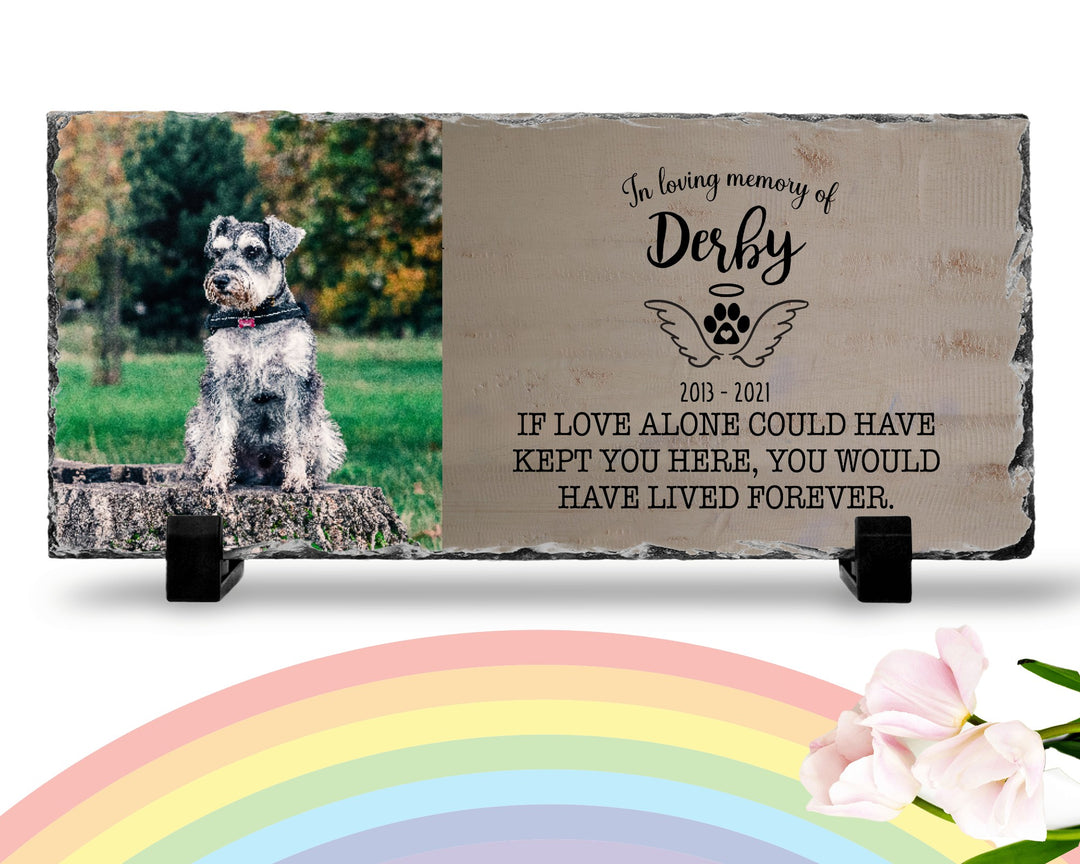 Personalized Dog Memorial Plaque   If love alone could have kept you here  Personalized Picture Keepsake Memorial Slates