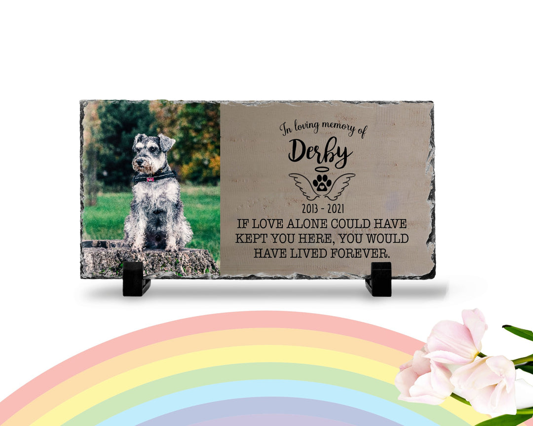 Personalized Dog Memorial Plaque   If love alone could have kept you here  Personalized Picture Keepsake Memorial Slates