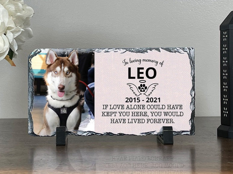 Personalized Dog Memorial Plaque   If love alone could have kept you here  Personalized Picture Keepsake Memorial Slates