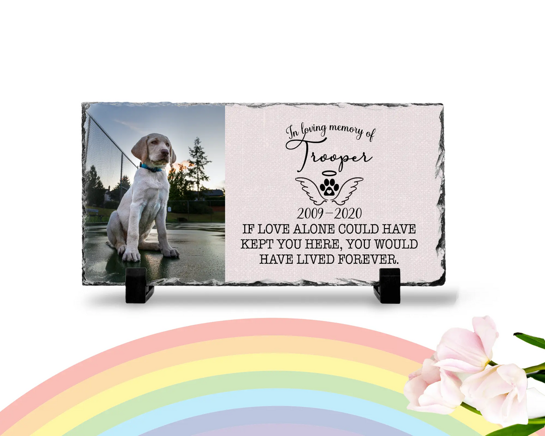 Personalized Dog Memorial Plaque   If love alone could have kept you here  Personalized Picture Keepsake Memorial Slates