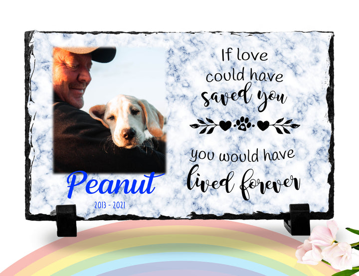 Personalized Dog Memorial Plaque   If love alone could have kept you here  Personalized Picture Keepsake Memorial Slates