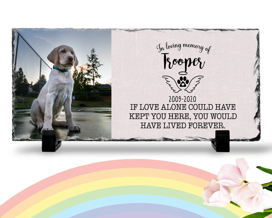 Personalized Dog Memorial Plaque   If love alone could have kept you here  Personalized Picture Keepsake Memorial Slates