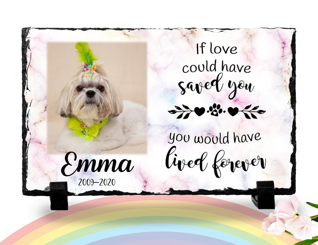 Personalized Dog Memorial Plaque If Love Could Have Saved You Personalized Picture Keepsake Memorial Slates