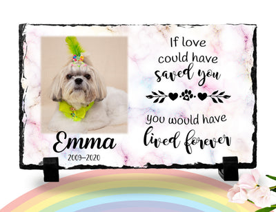 Personalized Dog Memorial Plaque If Love Could Have Saved You Personalized Picture Keepsake Memorial Slates